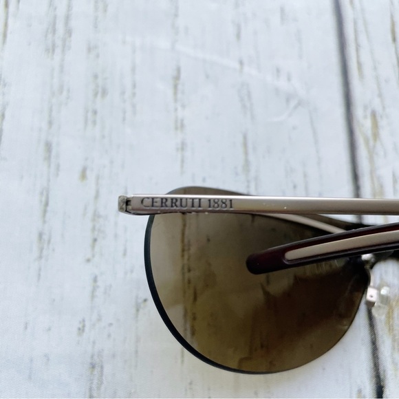 Cerruti 1881 Brown Lense Rimless Wrap Metal Arm Sunglasses C7217 A 120 - Picture 8 of 9